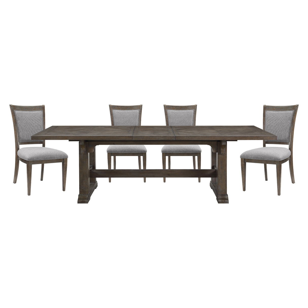 Sarasota Driftwood Brown 5-Piece 102" Extendable Dining Set from Homelegance - Luna Furniture