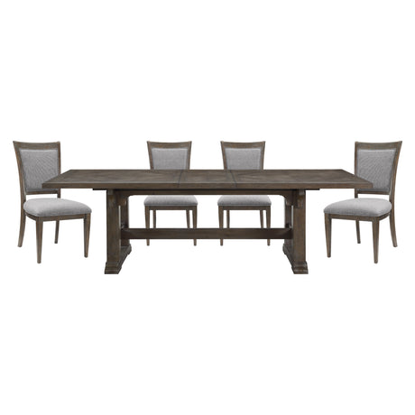 Sarasota Driftwood Brown 5-Piece 102" Extendable Dining Set from Homelegance - Luna Furniture
