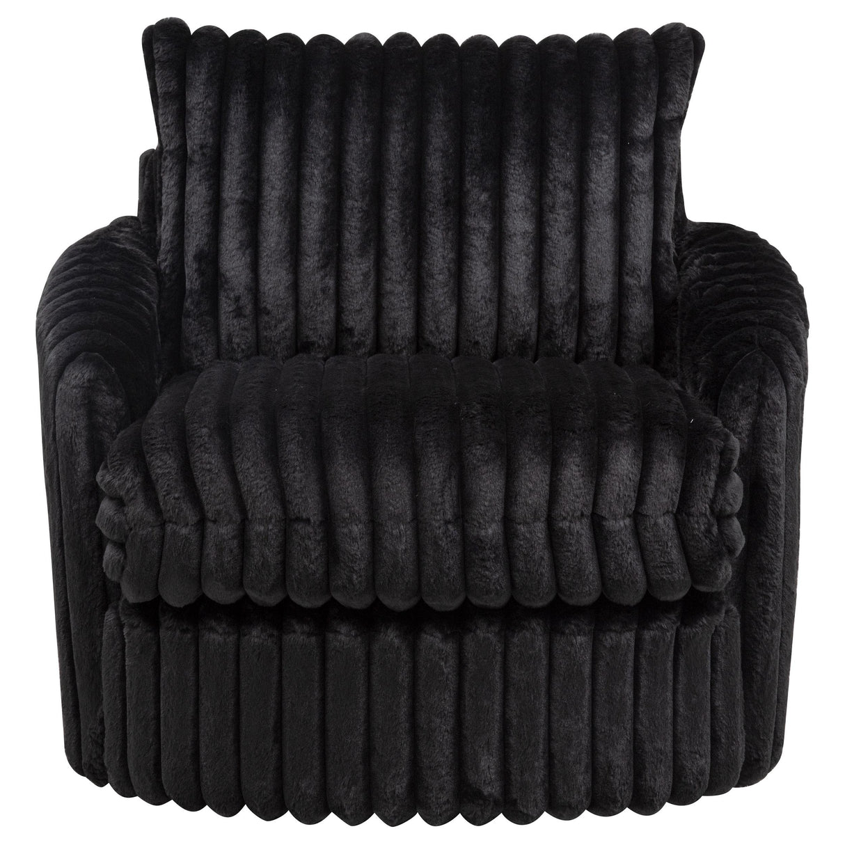 Sarco Black Corduroy Upholstered Swivel Accent Arm Chair from Coaster - Luna Furniture