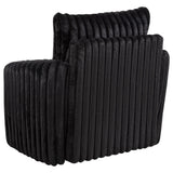 Sarco Black Corduroy Upholstered Swivel Accent Arm Chair from Coaster - Luna Furniture