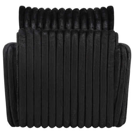 Sarco Black Corduroy Upholstered Swivel Accent Arm Chair from Coaster - Luna Furniture