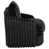 Sarco Black Corduroy Upholstered Swivel Accent Arm Chair from Coaster - Luna Furniture