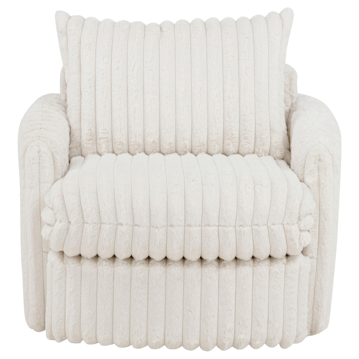 Sarco Ivory Corduroy Upholstered Swivel Accent Arm Chair from Coaster - Luna Furniture