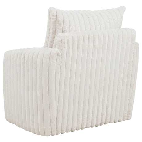 Sarco Ivory Corduroy Upholstered Swivel Accent Arm Chair from Coaster - Luna Furniture