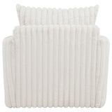 Sarco Ivory Corduroy Upholstered Swivel Accent Arm Chair from Coaster - Luna Furniture