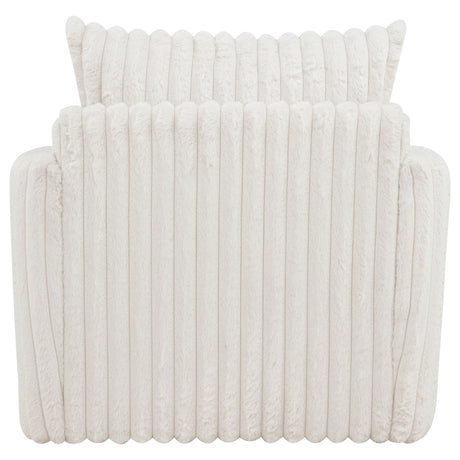 Sarco Ivory Corduroy Upholstered Swivel Accent Arm Chair from Coaster - Luna Furniture