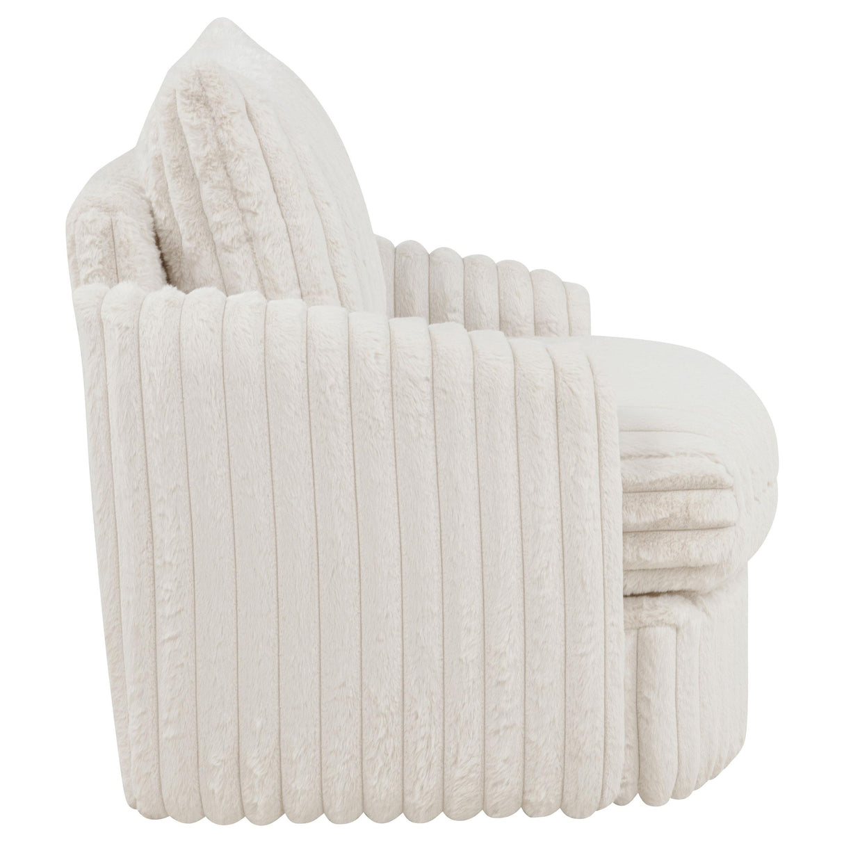 Sarco Ivory Corduroy Upholstered Swivel Accent Arm Chair from Coaster - Luna Furniture