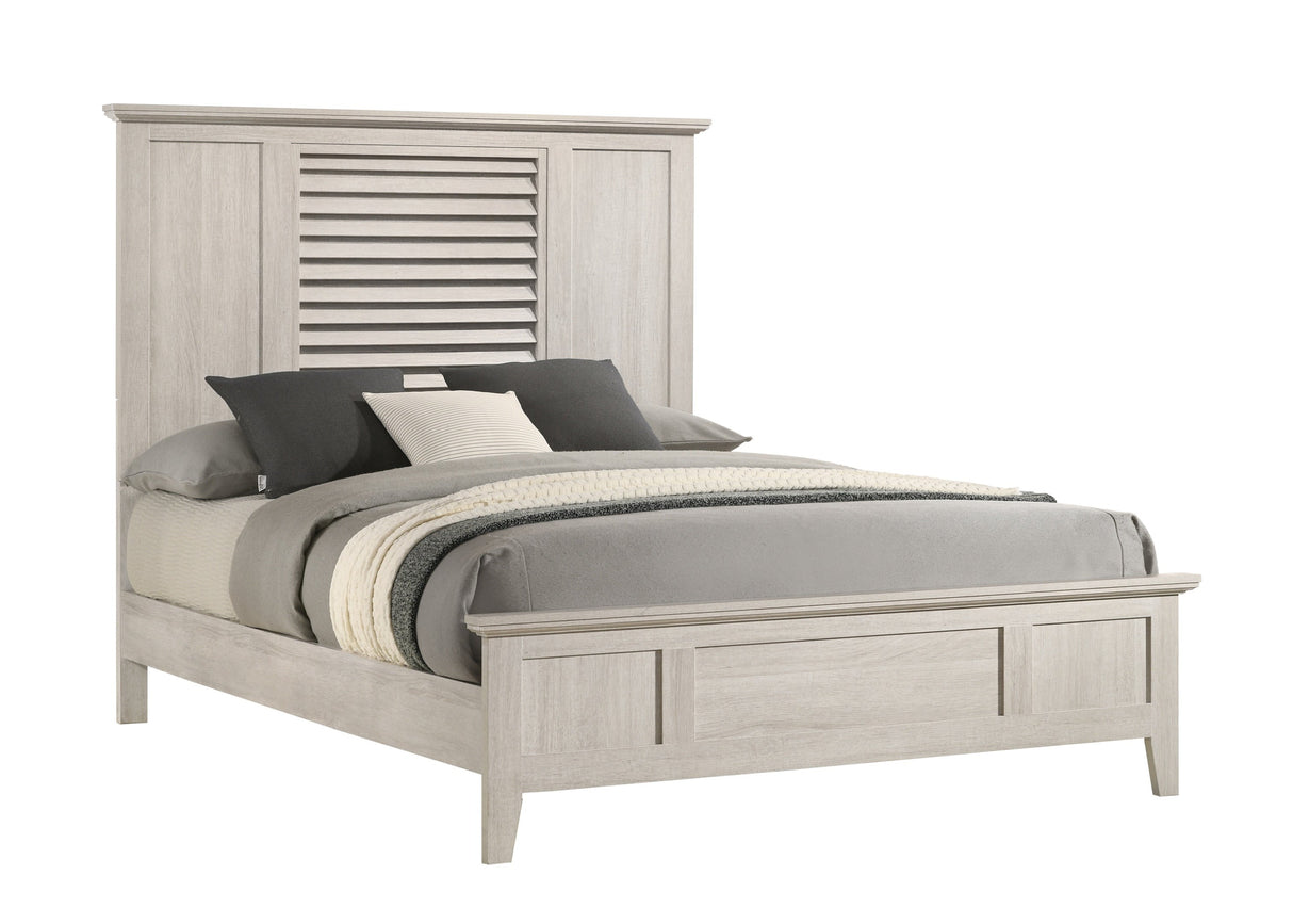 Sarter White King Panel Bed from Crown Mark - Luna Furniture