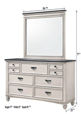 Sawyer Antique White/Brown Bedroom Mirror (Mirror Only) from Crown Mark - Luna Furniture