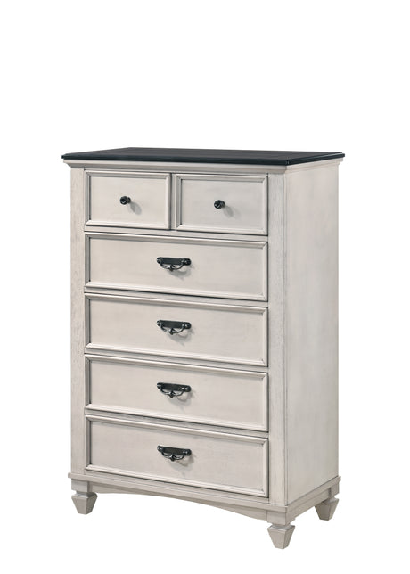 Sawyer Antique White/Brown Chest from Crown Mark - Luna Furniture