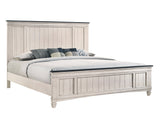 Sawyer Antique White/Brown King Panel Bed from Crown Mark - Luna Furniture