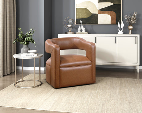 Sawyer Camel Swivel Accent Chair from Homelegance - Luna Furniture
