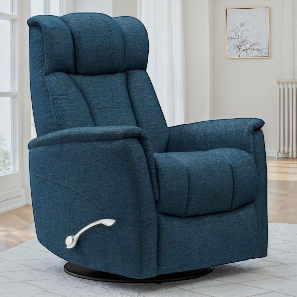 Saxton Manual Swivel Glider Recliner, Dark Teal