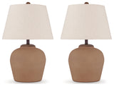 Scantor 2-Piece Table Lamp Set in Rust from Ashley - Luna Furniture