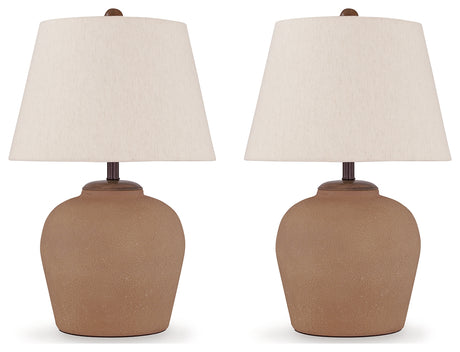 Scantor 2-Piece Table Lamp Set in Rust from Ashley - Luna Furniture