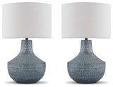 Schylarmont 2-Piece Table Lamp Set in Antique Gray/White from Ashley - Luna Furniture