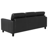Scotland 2-piece Faux Leather Upholstered Sofa Set Black from Coaster - Luna Furniture