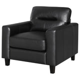 Scotland Faux Leather Upholstered Track Arm Chair Black from Coaster - Luna Furniture