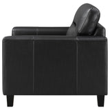 Scotland Faux Leather Upholstered Track Arm Chair Black from Coaster - Luna Furniture