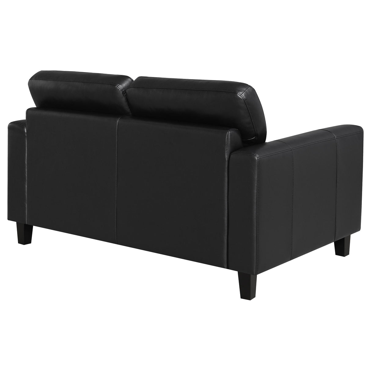 Scotland Faux Leather Upholstered Track Arm Loveseat Black from Coaster - Luna Furniture