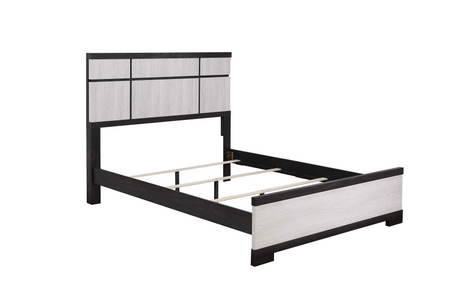 Remington Black/White Queen Panel Bed from Crown Mark - Luna Furniture