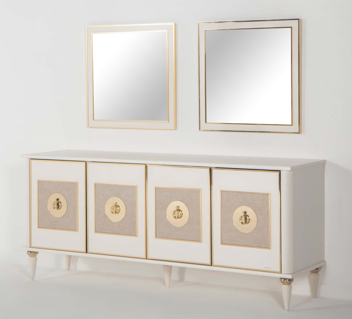 Mistral Opak White/Leather Buffet from Bellona - Luna Furniture