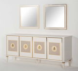 Mistral Opak White/Leather Buffet from Bellona - Luna Furniture
