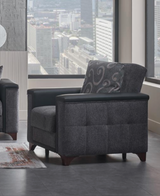 Charlotte Beatto Anthracite Armchair from Bellona - Luna Furniture