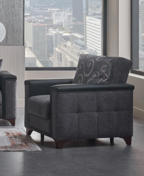 Charlotte Beatto Anthracite Armchair from Bellona - Luna Furniture