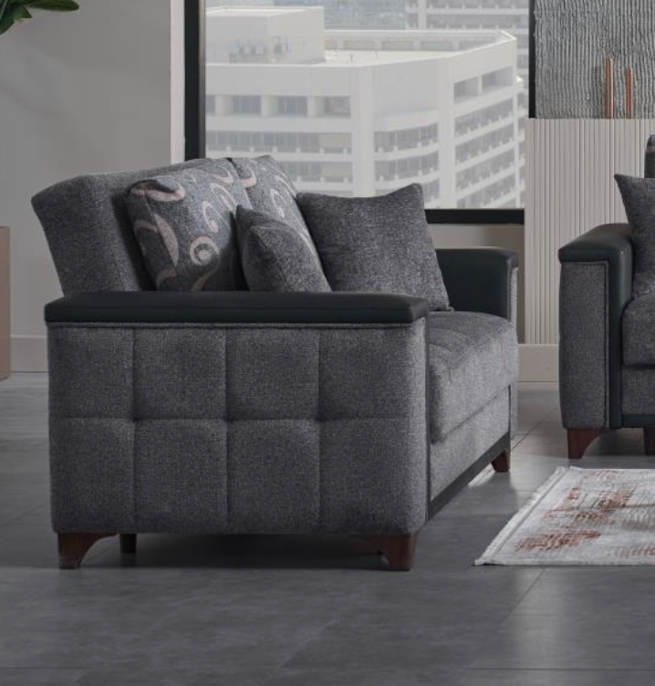 Charlotte Beatto Anthracite Loveseat from Bellona - Luna Furniture