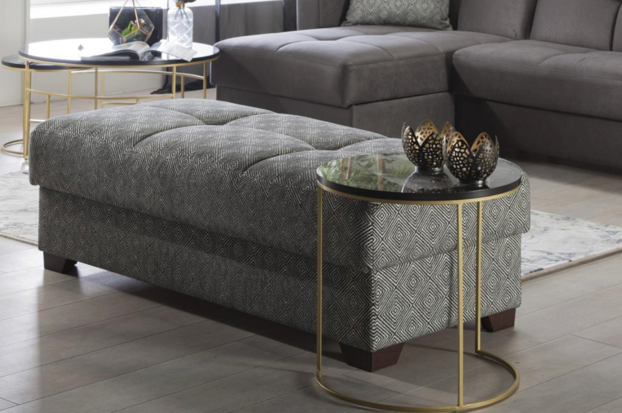 Tahoe Carrie Gray Storage Ottoman from Bellona - Luna Furniture