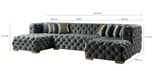 Neva Gray Velvet Double Chaise Sectional from Nova Furniture - Luna Furniture