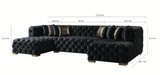 Neva Black Velvet Double Chaise Sectional from Nova Furniture - Luna Furniture