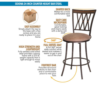 Sedona 30″ Bar Stool, Swivel from Steve Silver - Luna Furniture