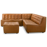 Selen Cognac Corner Sectional Sofa with Ottoman from Midinmod - Luna Furniture