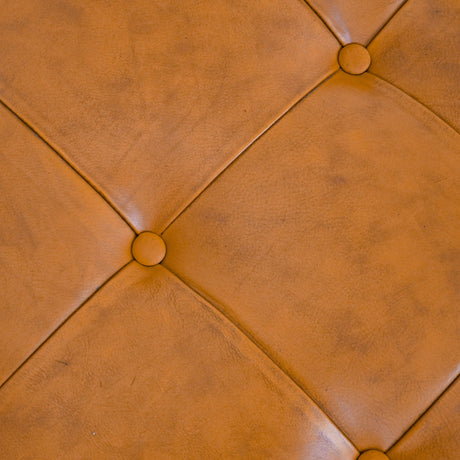 Seletar Mid-Century Modern Tan Leather Ottoman from Ashcroft Furniture - Luna Furniture