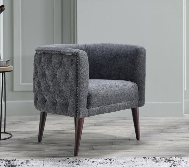 Selma Grey Accent Armchair from Bellona - Luna Furniture