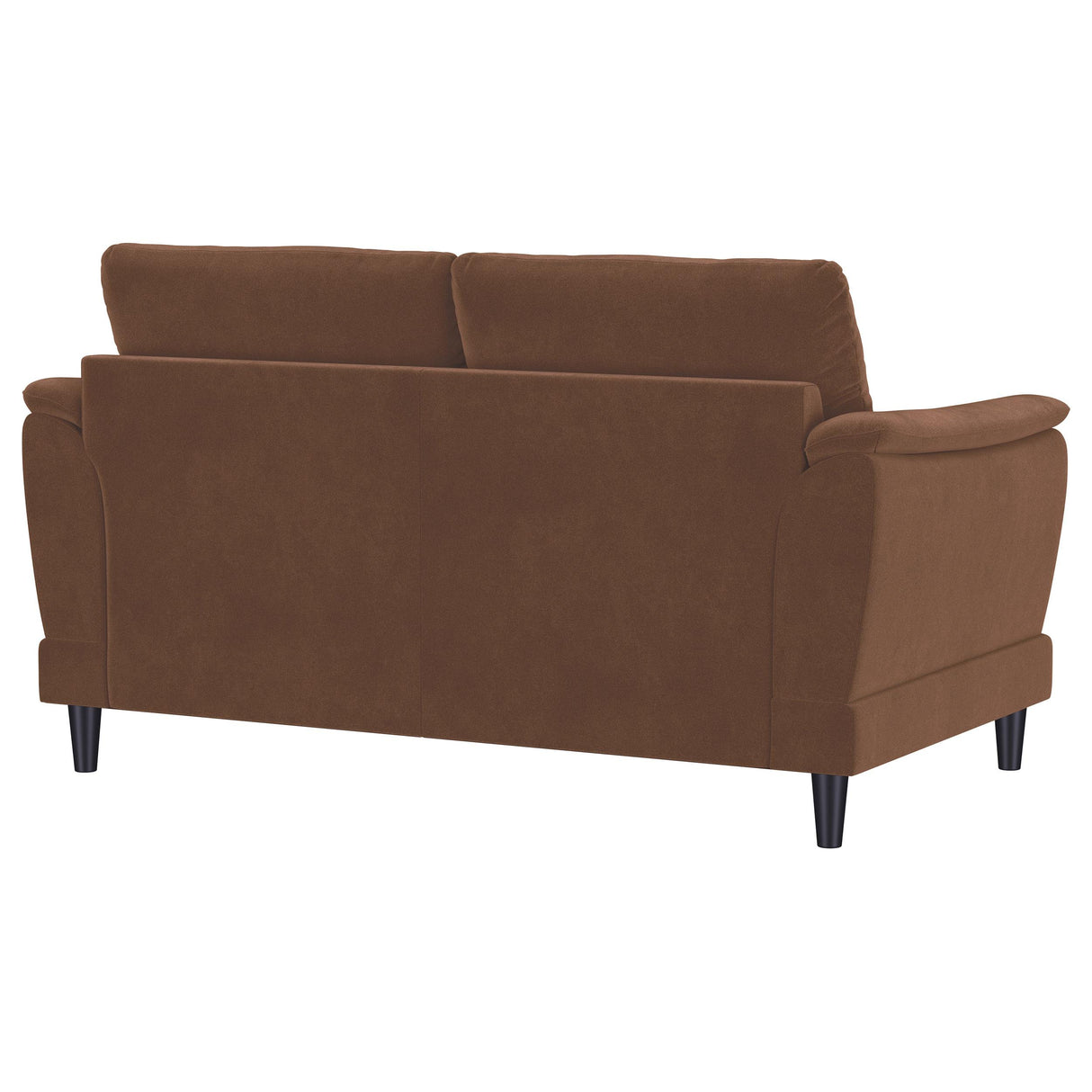 Selma Rust Velvet Crescent Arm Loveseat from Coaster - Luna Furniture