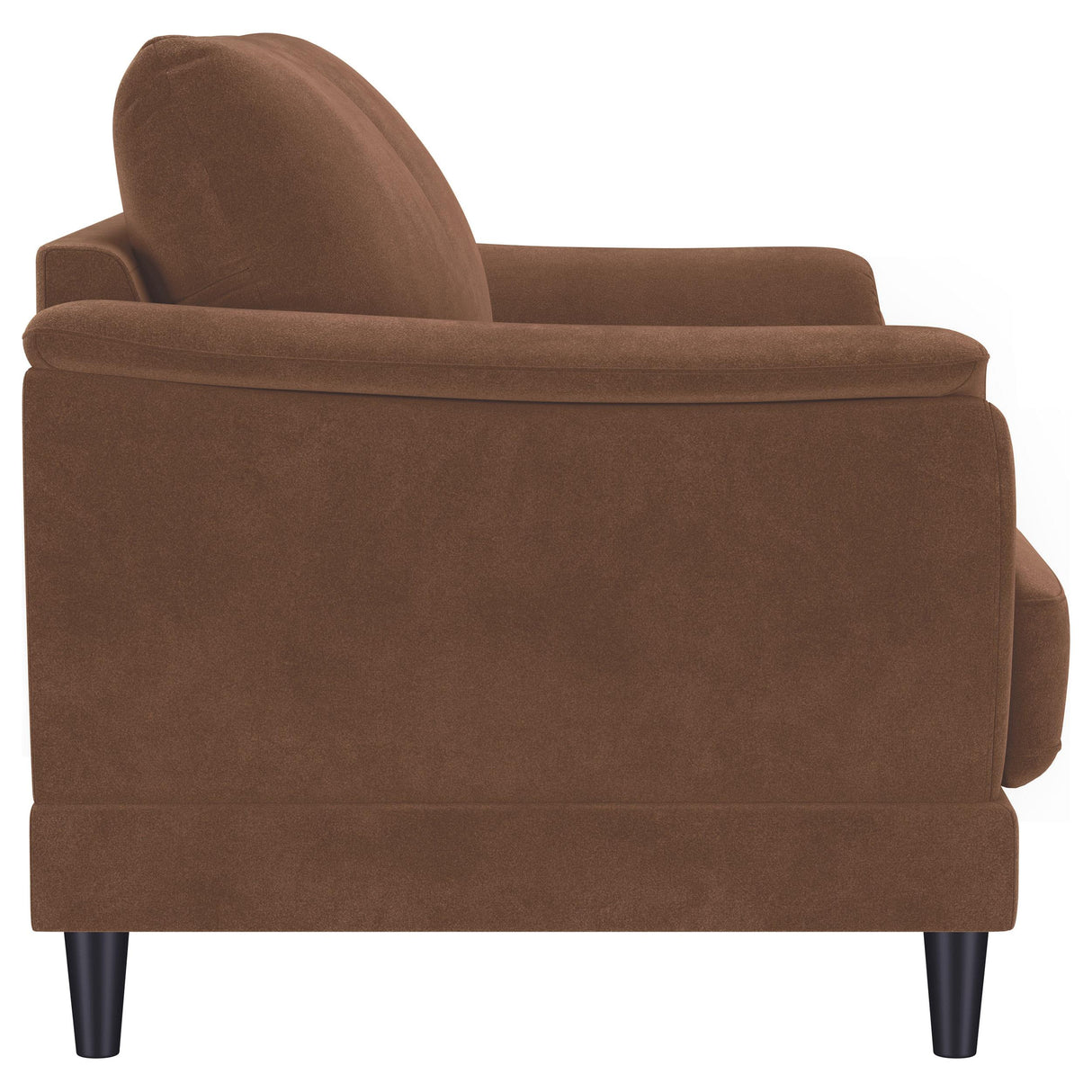 Selma Rust Velvet Crescent Arm Loveseat from Coaster - Luna Furniture