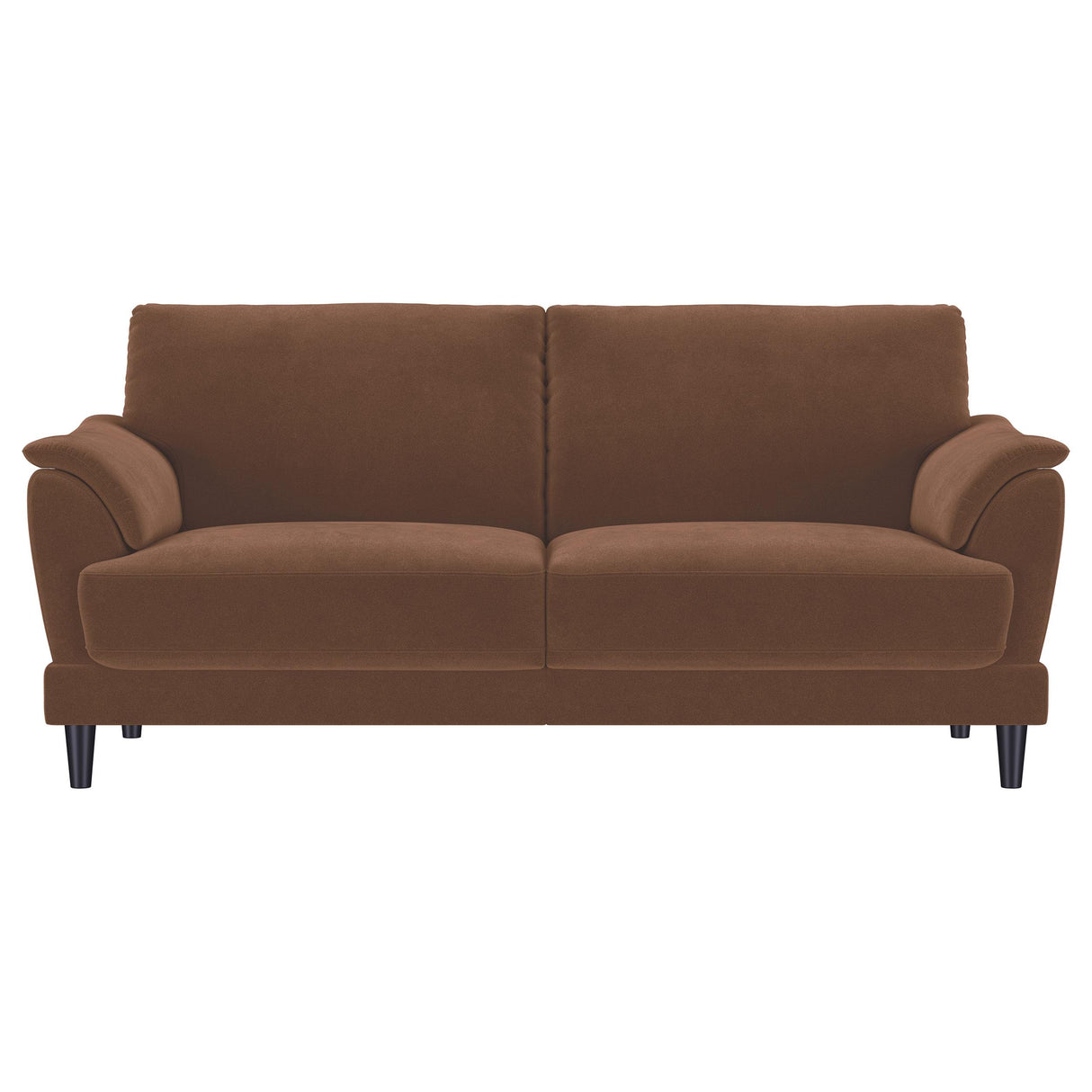 Selma Rust Velvet Crescent Arm Sofa from Coaster - Luna Furniture