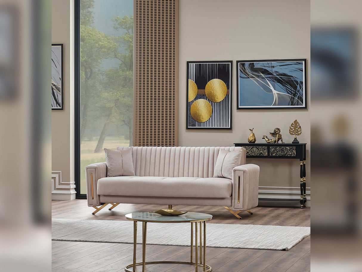 Senfoni 3-pieces (Sofa & Loveseat & Chair) Livingroom Set in Beige from Furnia - Luna Furniture