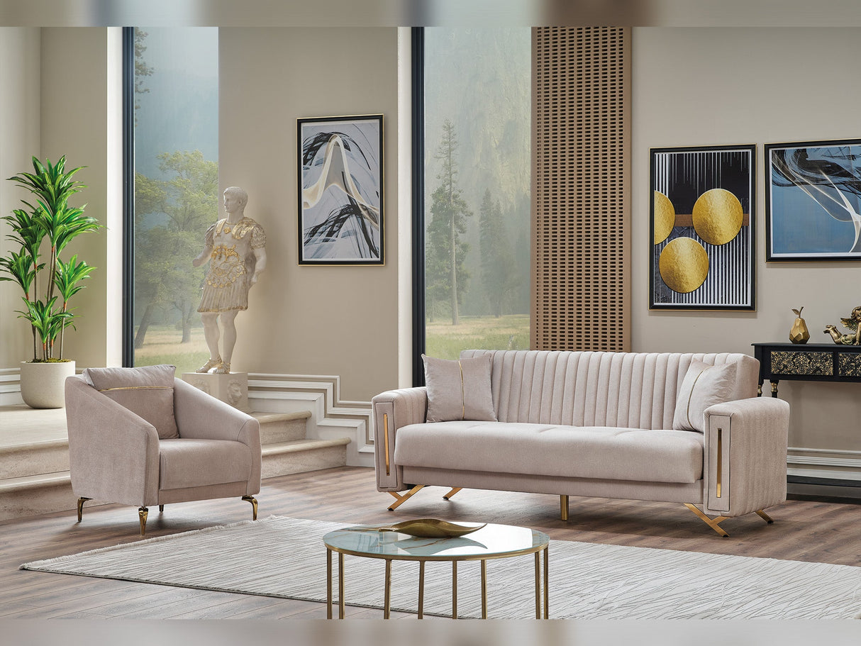 Senfoni Convertible Sofa in Beige from Furnia - Luna Furniture