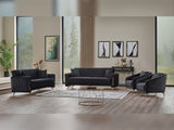 Senfoni 3-pieces (Sofa & Loveseat & Chair) Livingroom Set in Black from Furnia - Luna Furniture