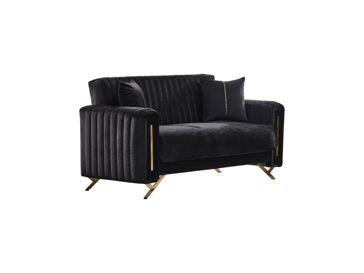 Senfoni Convertible Loveseat in Black from Furnia - Luna Furniture