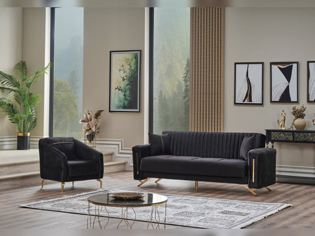 Senfoni Convertible Sofa in Black from Furnia - Luna Furniture