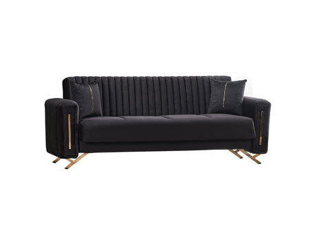Senfoni 3-pieces (Sofa & Loveseat & Chair) Livingroom Set in Black from Furnia - Luna Furniture