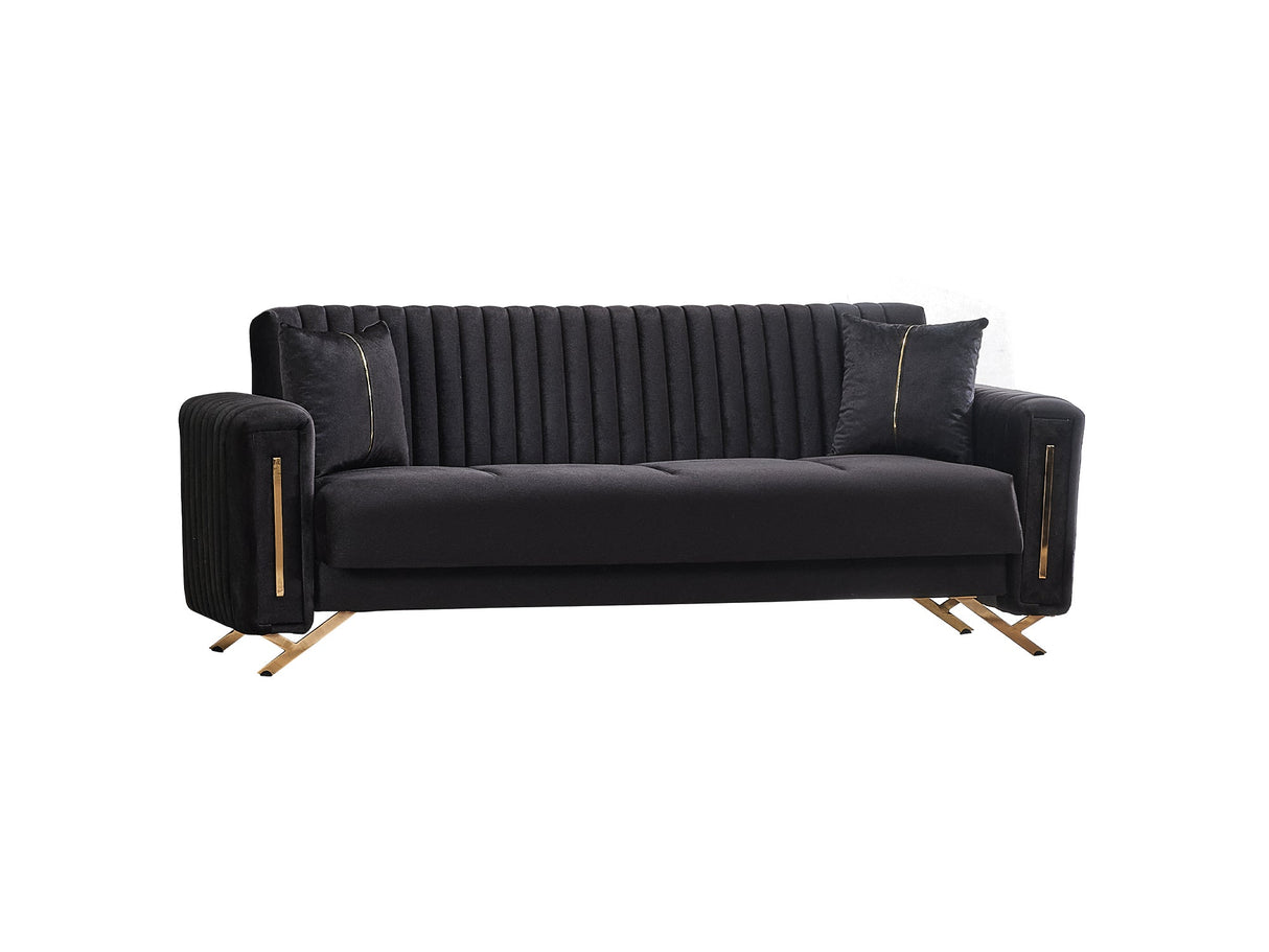 Senfoni Convertible Sofa in Black from Furnia - Luna Furniture