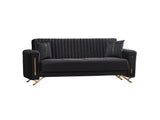 Senfoni Convertible Sofa in Black from Furnia - Luna Furniture