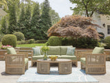 Serena Shores Outdoor Sofa and 2 Chairs with Coffee Table in Beige/Green from Ashley Furniture - Luna Furniture