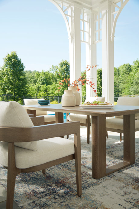 Serene Bay Outdoor Dining Table and 4 Chairs in Dark Brown from Ashley - Luna Furniture